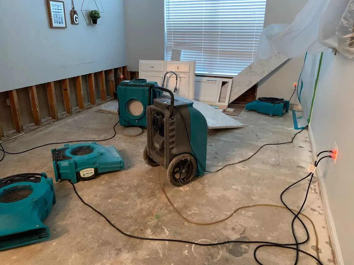 Dehumidifier in flood-cut room for Water Extraction & Removal in Bel Air South